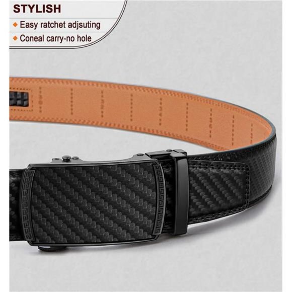 Mens Belts 2 Pack, Ratchet Sliding Belt Adjustable For Mens Dress Casual Pants - Picture 2 of 7